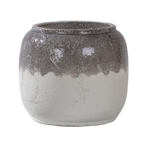 Earth, Pot, dia31xH27xW31cm, Grey/Off White